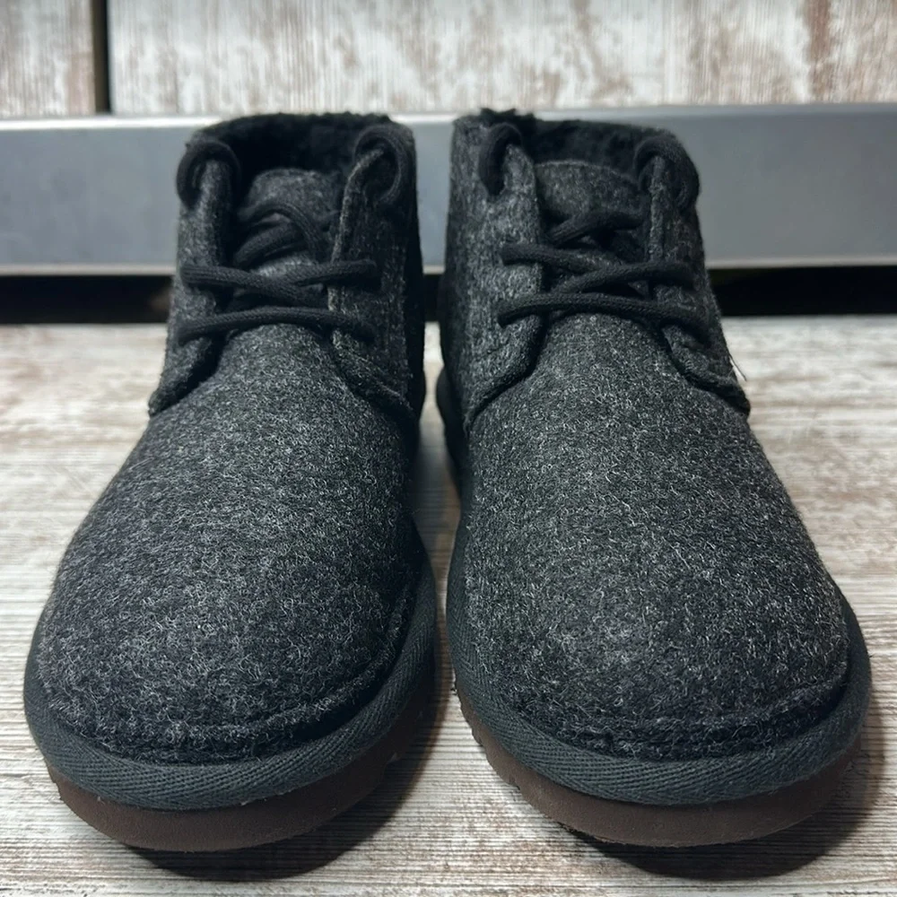 UGG Refelt Neumel Ankle Boots Women’s Size 6 Charcoal Gray Wool Lace Up